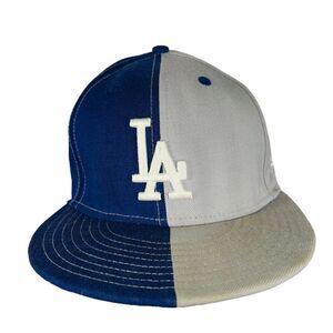 New Era 59Fifty Split Los Angeles Dodgers Wool Fitted Hat Blue/Grey 7 1/8